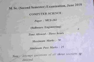 Software Engineering previous question paper M.Sc CS APUS