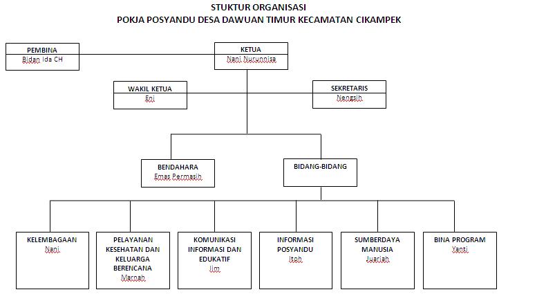 Struktur Organisasi Pokja Posyandu ~ Desa Dawuan Timur