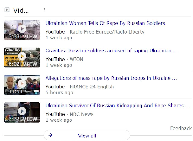 See the Google link for these articles on Russian soldier rape guided by psychcopath Putin