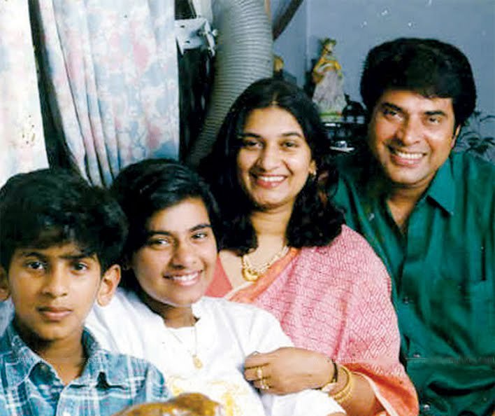 Malayalam Actor Mammootty with Wife Sulfath, Daughter Surumi & Son Dulquar Salman | Malayalam Actor Mammootty Family Photos | Real-Life Photos
