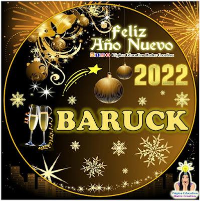 Nombre BARUCK por Año Nuevo 2022 - Cartelito hombre