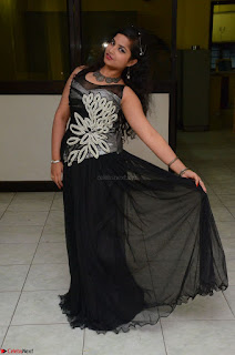 Shrisha Dasari in Sleeveless Short Black Dress At Follow Follow U Audio Launch 017.JPG