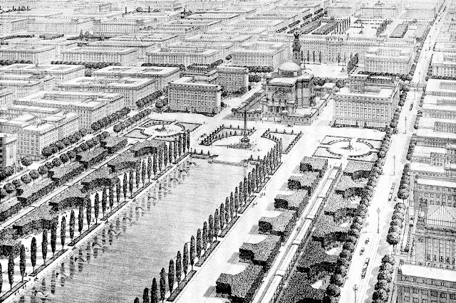 Otto Wagner 1917 architect drawing future city