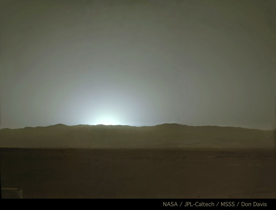 Sunset over Gale Crater on sol 587