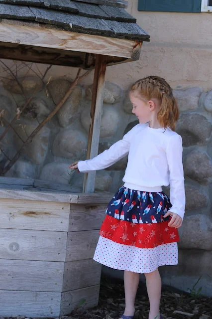 Super fast Red, White and Blue Ruffled Skirt Pattern and Tutorial