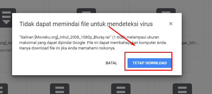 Cara mengatasi Tidak dapat download pada google Drive Karena Kelebihan Limit