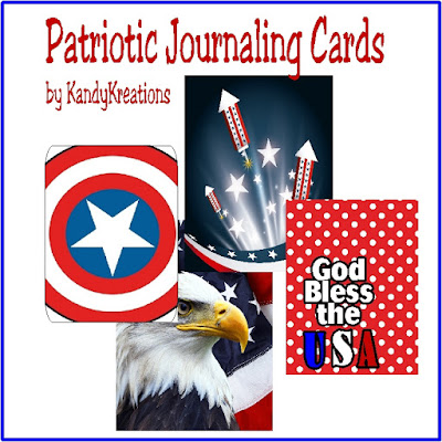 Scrapbook your 4th of July family memories and pictures with these patriotic journaling cards.  With fun fireworks and patriotic designs, they will spruce up your scrapbook layouts in a fun and ssimple way.