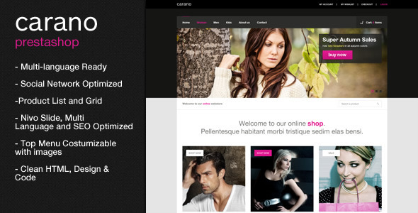 Carano - Flexible Prestashop 1.5.+ Theme - PrestaShop eCommerce