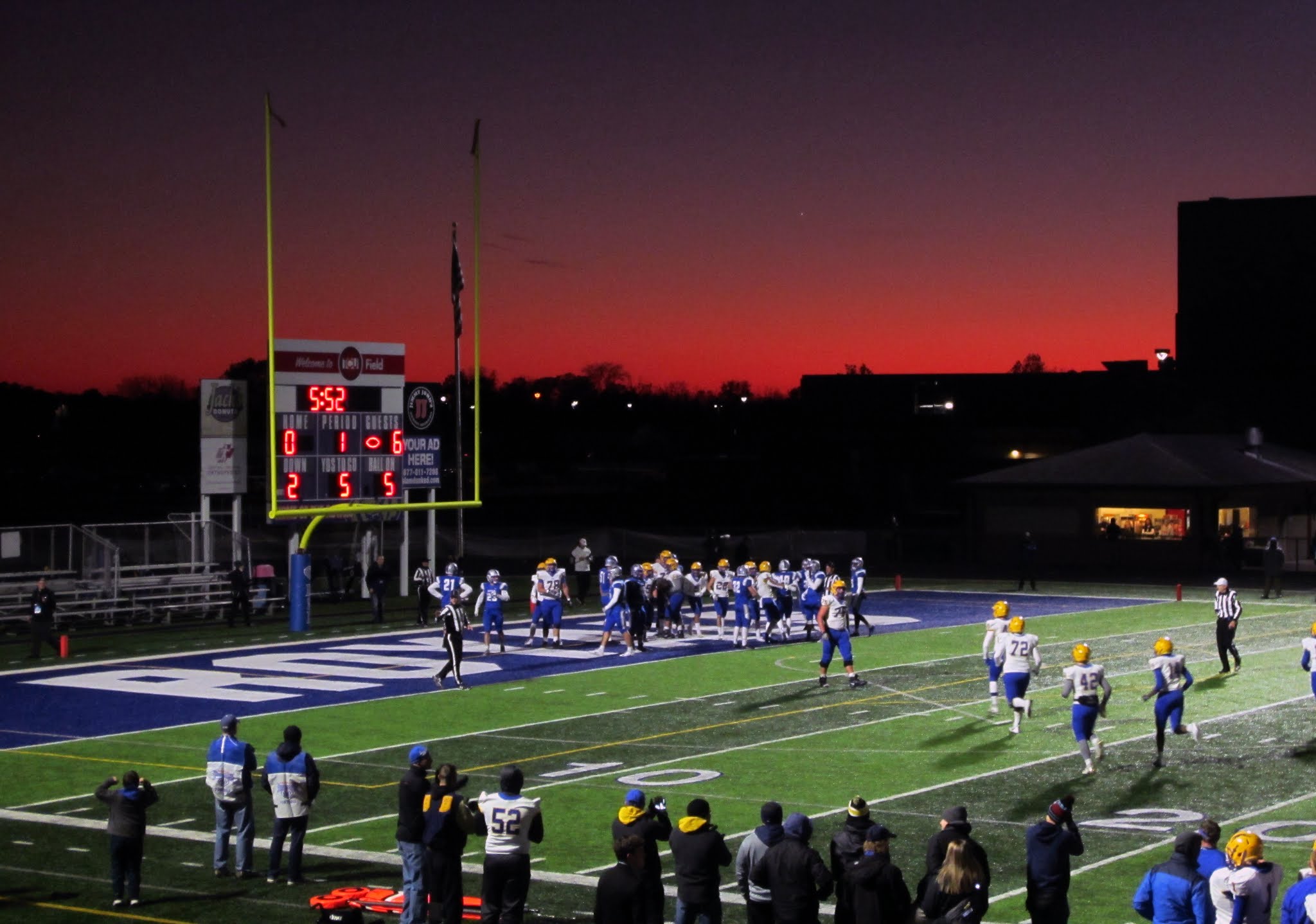 A sunset over Reynolds Royals Stadium, Fishers, IN