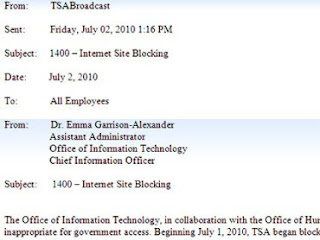 tsa to block 'controversial opinion' on the web