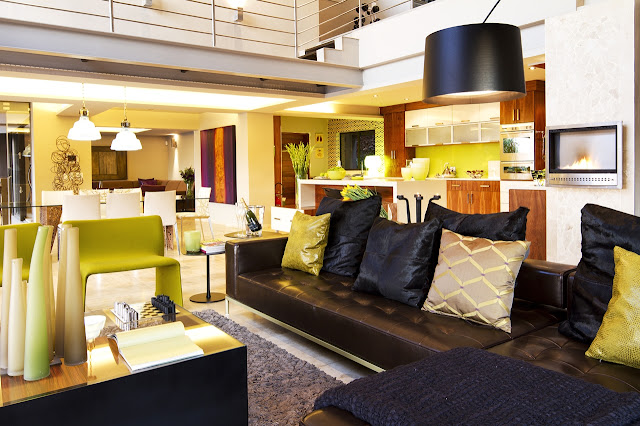 Modern living room furniture in the modern villa