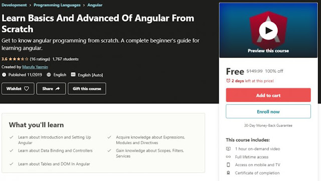 [100% Off] LLearn Basics And Advanced Of Angular From Scratch| Worth 149,99$