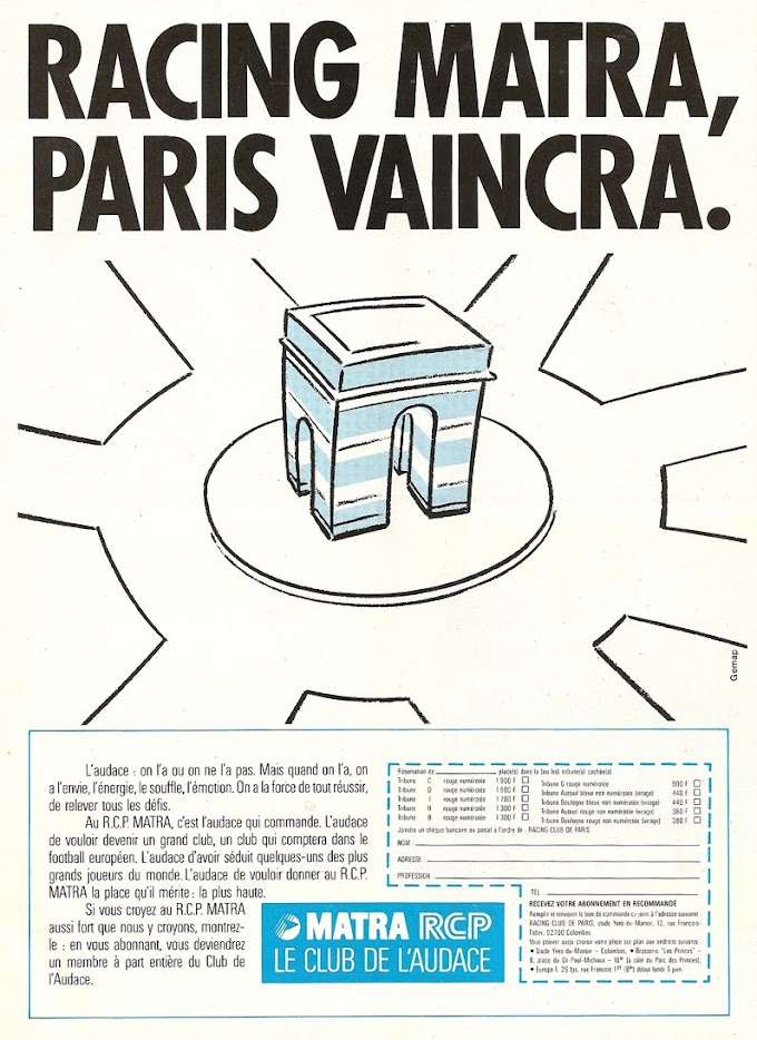 PUB. Matra. Matra R.C. Paris.