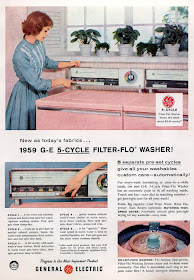 1959 G-E pink washer dryer retro vintage 50s just peachy,darling