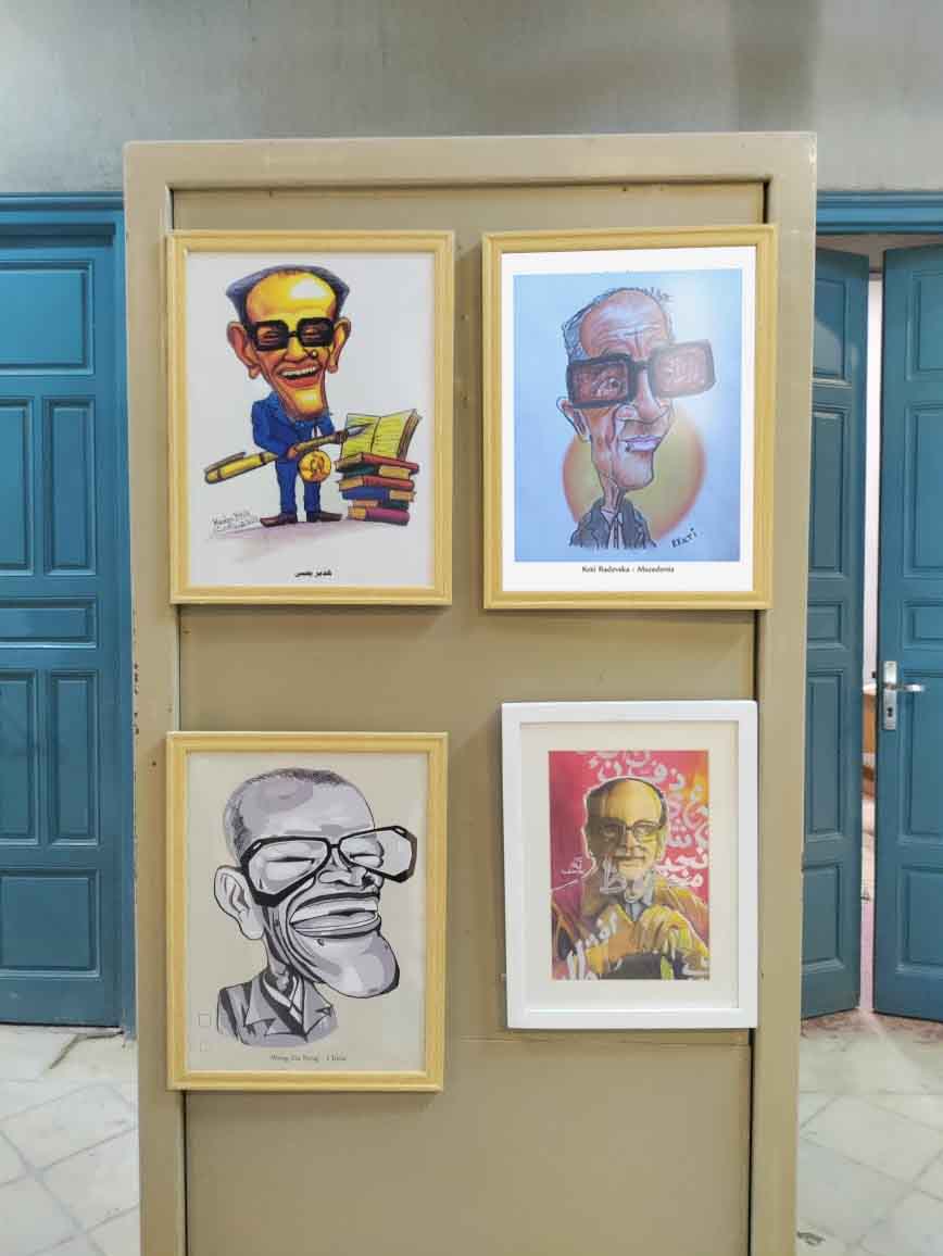 Photos from inauguration of the international caricature exhibition about 'Naguib Mahfouz'