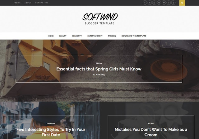 SoftWind Blogger Template