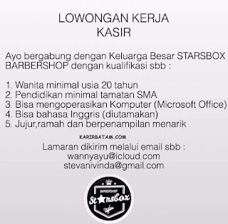 Lowongan Kerja Starsbox Barbershop