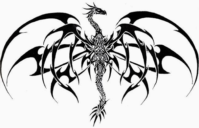 Dragon-tattoo-tribal-stencil