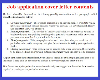 job application cover letter format