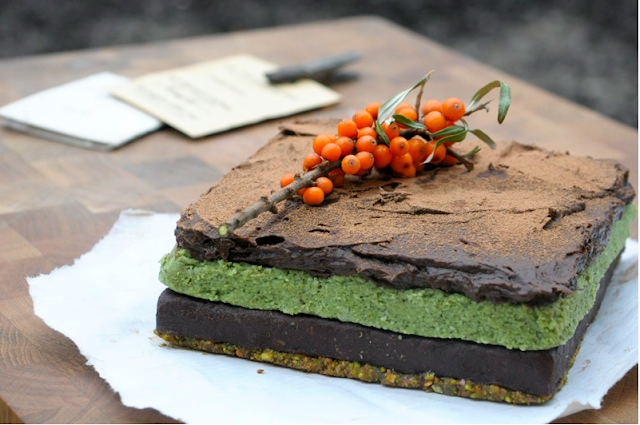 Raw Chocolate Pistachio Cake