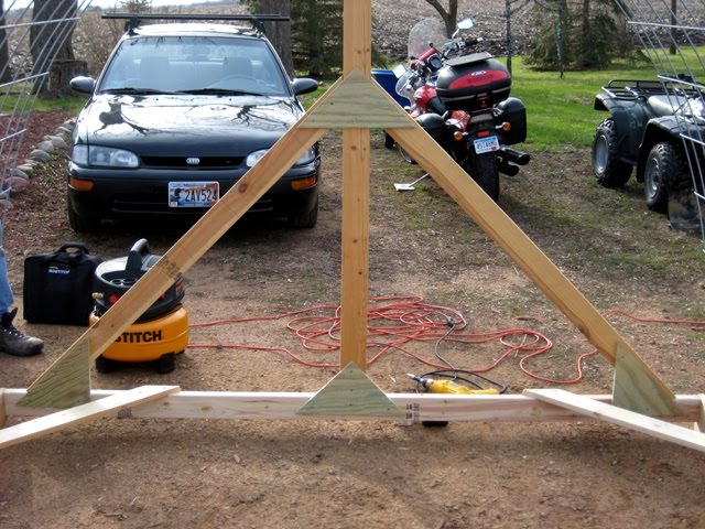  air compressor and staple gun to staple the chicken wire to the frame