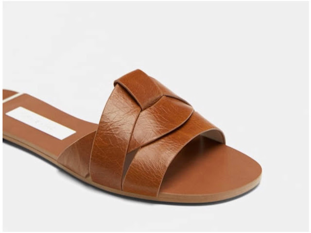 Zara's leather cross-over sandals on Island Atelier