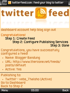 Membagikan artikel blog automatis via twitterfeed