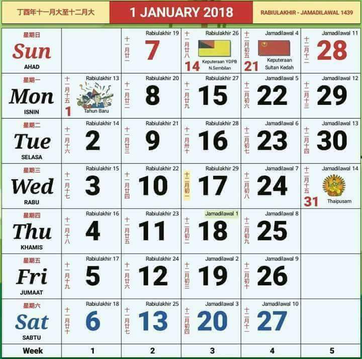 Kalendar Malaysia Tahun 2018 Dan Cuti 2018 Layanlah Berita Terkini Tips Berguna Maklumat