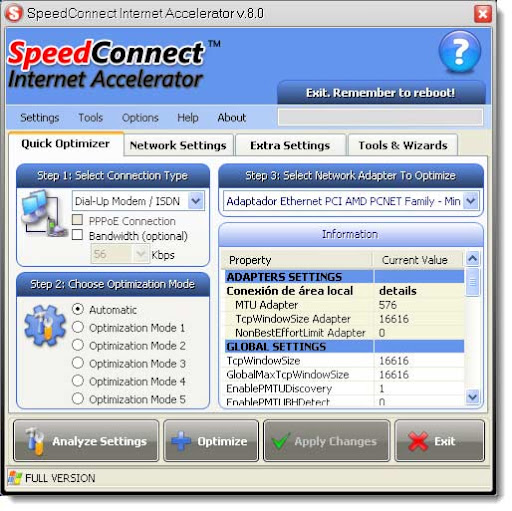 SpeedConnect Internet Accelerator v.8.0 [Acelera internet 