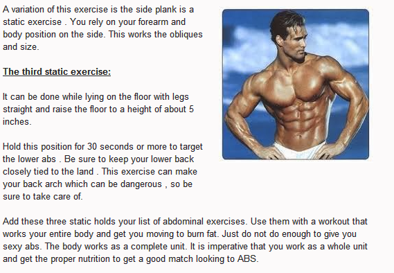 Exercises Tone Your Abs whith this 3 Static Exercises Without muscles moving.