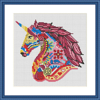 Unicorn mandala cross stitch pattern -  Tango Stitch