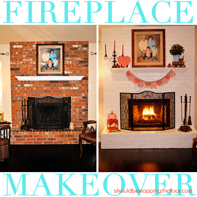 i should be mopping the floor: Fireplace Makeover {in a day!