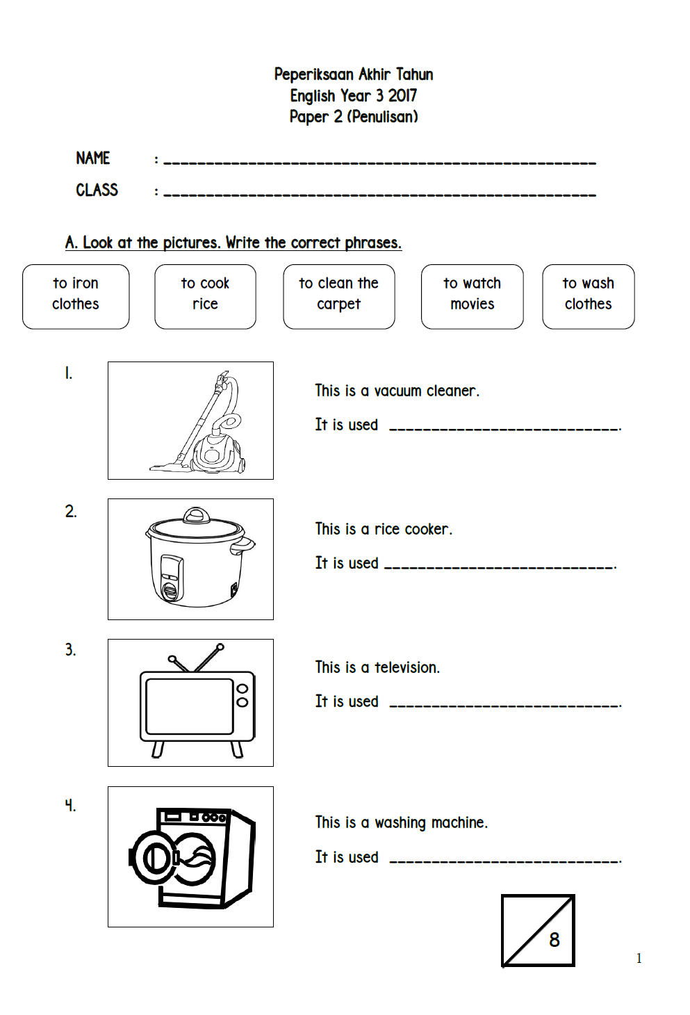 Ash The Teacher Year 3 Final Exam Papers Easy