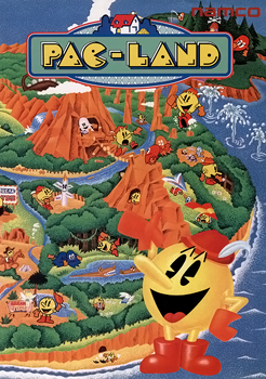Pac-Land+arcade+game+portable+art+flyer