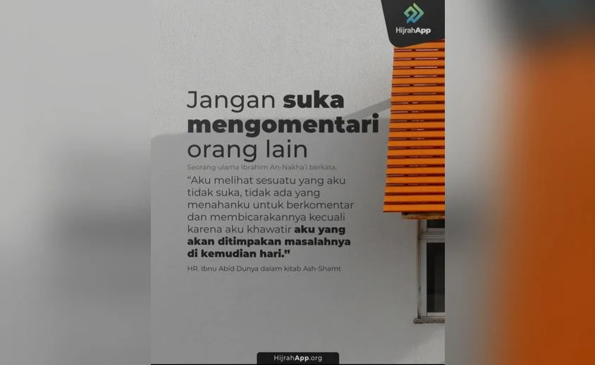 Download gambar Nasehat Islam Jangan Suka Mengomentari Orang Lain
