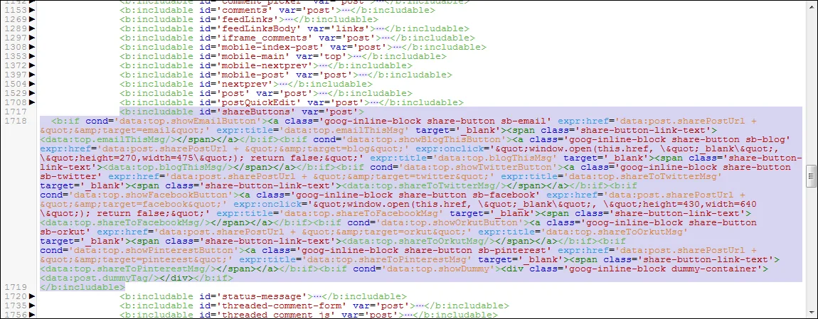 Remplacer l'inclusion ShareButtons.