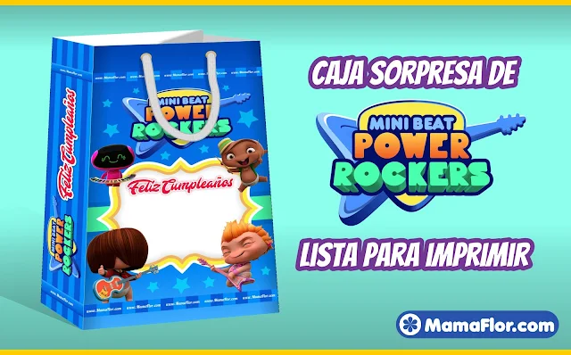 Bolsa Sorpresa de Mini Beat Power Rockers - Moldes para Imprimir