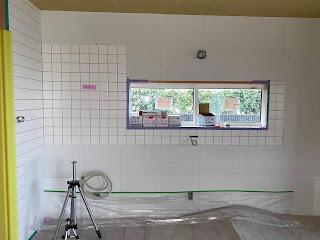 Kitchen tiles on the wall