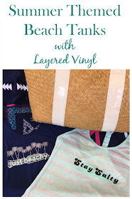 Add a beachy saying to a plain t-shirt with Cricut Iron On Vinyl and an Easy Press!