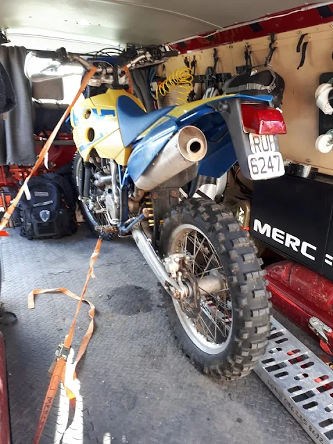 Mercenary Garage Custom Motorcycle Workshop Husaberg FS450E Roadtrip