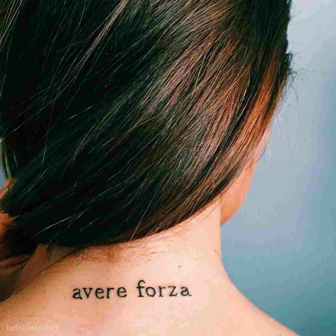 tatuaje detras del cuello avere forza