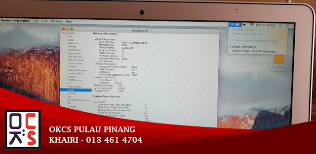 SOLVED: KEDAI REPAIR MACBOOK BUKIT PANCHOR | MACBOOK AIR 13 A1466 BATTERY FAST DRAIN, SUSPECT BATTERY PROBLEM