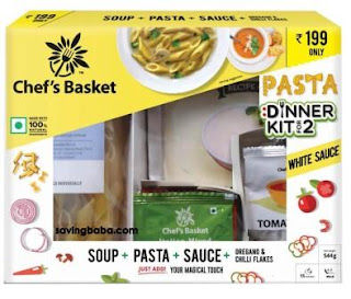 Chef’s Basket White Sauce Pasta and Soup Dinner Kit for 2 + Rs. 200 BookMyShow Voucher Rs. 204 – SnapDeal