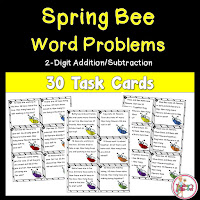  Spring Bee Word Problems using 2 Digit Addition and Subtraction