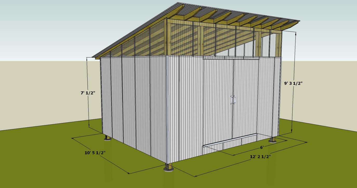 ... be built up to 10'x12' without a permit, so that's what I went with