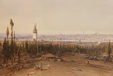 View of Constantinople from the Cemetery by Eduard Hildebrandt - Landscape Drawings from Hermitage Museum