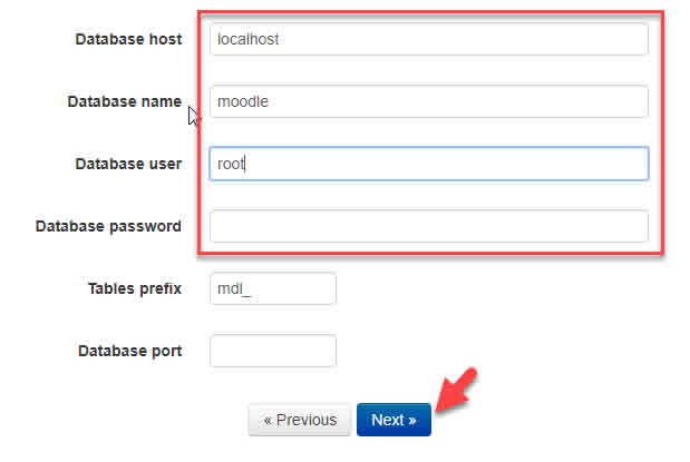 parameter database moodle