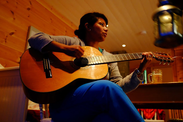 norway weekend fjord family singing guitar 