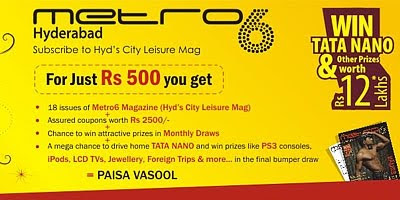 Metro6 Magazine for Rs.500 and get discount vouchers worth Rs.2500