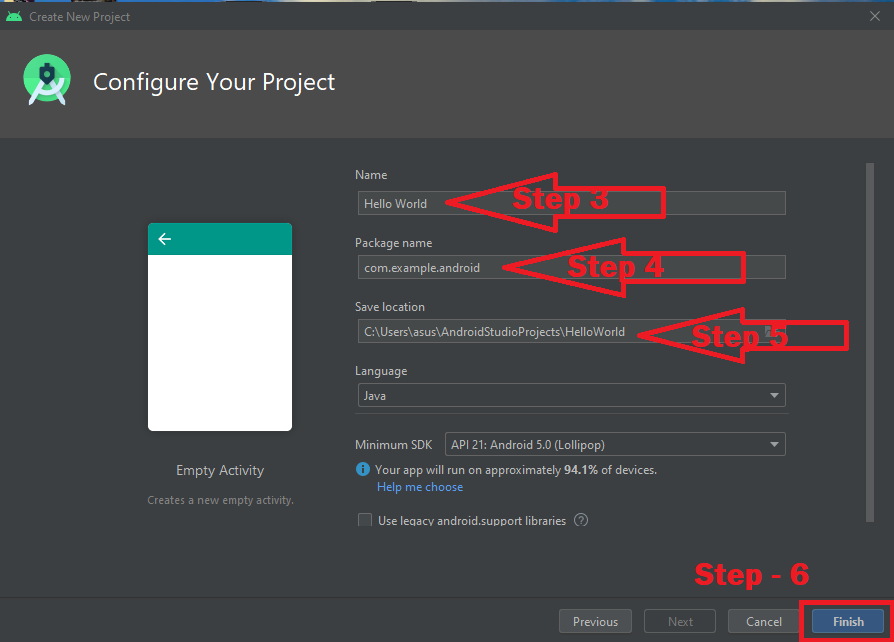 How to build Hello World App in Android Studio (In 2020).